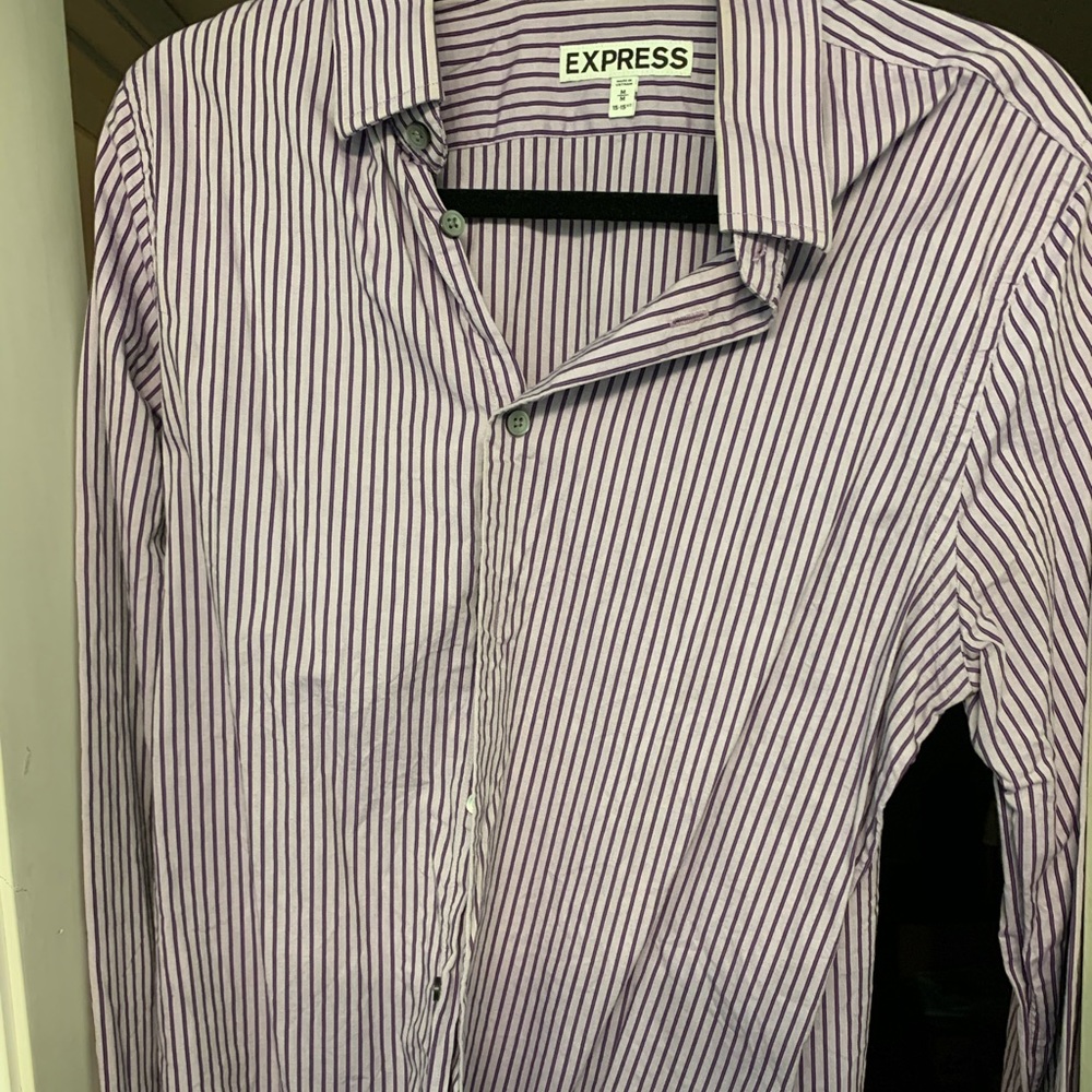 Lavender and Dark purple striped Express shirt